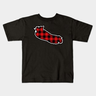 Gabriola Island Silhouette in Red and Black Plaid - Simple Pattern - Gabriola Island Kids T-Shirt